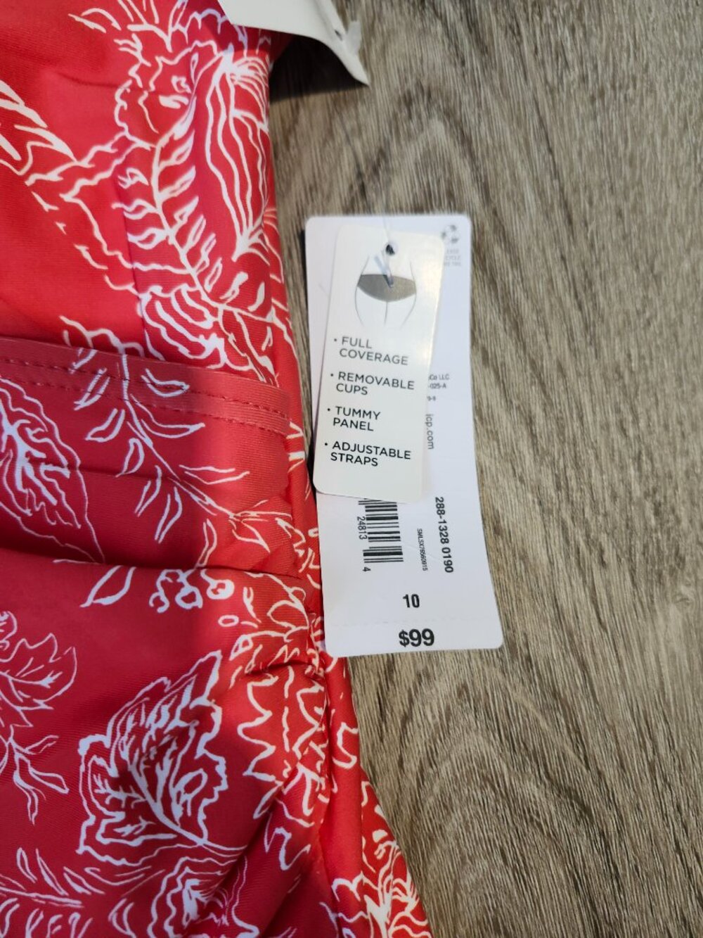 Liz Claiborne “Kingston Voyage” Coral‑Pink Floral Swim Dress – Size 10 (NWT) - Picture 12 of 12